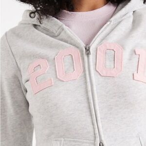 Hollister 2001 heather zip up hoodie